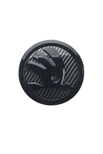 Skoda Emblemă capotă/portbagaj/hayon Skoda, fibră de carbon, 8 cm