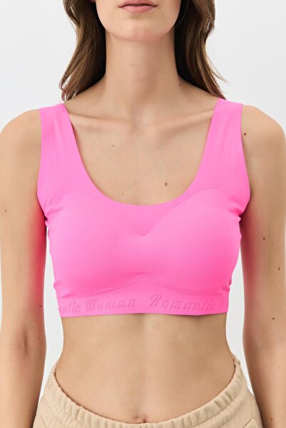 C&City Balensiz Dikişsiz Lazer Kesim Sütyen Çıkarılabilir Pedli 1016 Fuşya