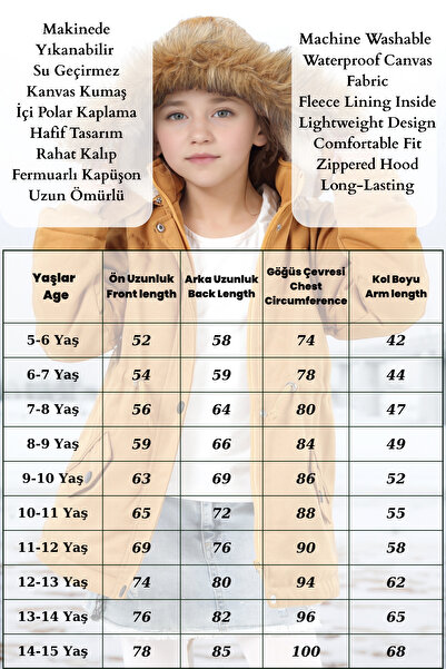 Pantulux Girl's Waterproof Machine Washable Canvas Fabric Thick Winter Coat