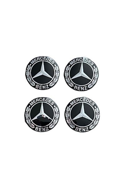MAF Set 4 embleme autocolante Mercedes Benz aluminiu adeziv 56mm pentru capac...