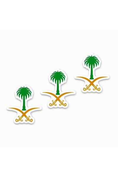 Generic 3 pieces of metal stickers (sword and palm tree 2025) for mobile or any smooth surface