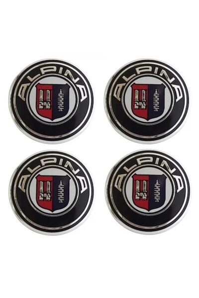 OEM Set de 4 capace 68mm, BMW Alpina, NEGRU/ROȘU/ALBASTRU/ARGINTIU, pentru ja...