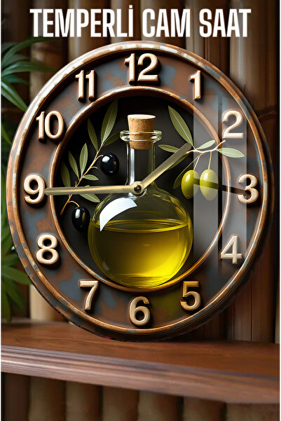 kutuTR Mutfaklarınıza hem şıklık hem de işlevsellik katacak 3D Görünümlü Temperli Cam Saat – 33 cm CSDW156