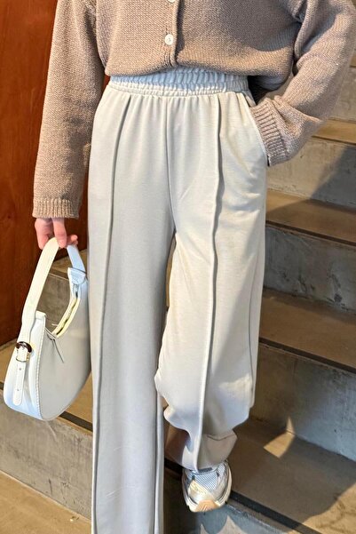 lamelif Çıma Detaylı Pantolon Gri