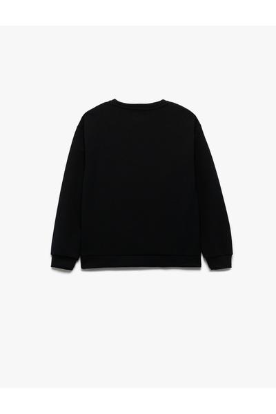 Koton Long Sleeve Crew Neck Raised Basic Sweatshirt