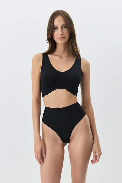 C&City Seamless Laser Cut Bra Without Underwire with Removable Pad 1017 Black