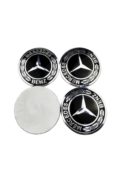BLACK Autocolante adezive din aluminiu Mercedes pentru jante din aliaj 56mm noi