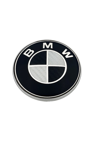 Silverline BMW Hood Emblem, 82mm, White/Carbon