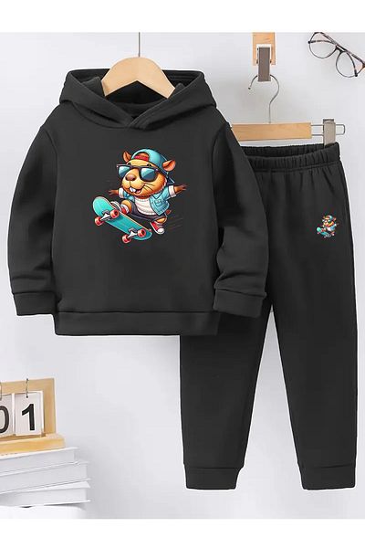 makiteks Winter Girl Boy Tracksuit Set 5 6 7 8 9 10 11 12 Years Capybara