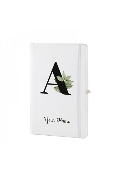 Dekormarket Personalized White Notebook with Initial “A”