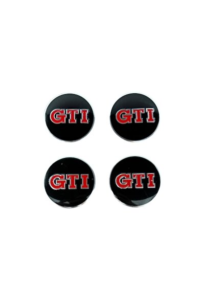 MAF Set 4 embleme autocolante Volkswagen GTI adezive aluminiu 56mm pentru cap...