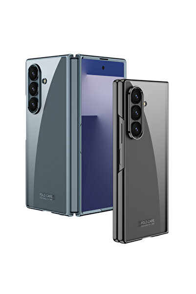 zore Galaxy Z Fold 7 Case Full Glass Cover - Gray-Green