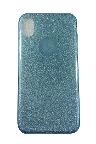 OEM Carcasă compatibilă cu iPhone XS Max, silicon cu sclipici, albastră