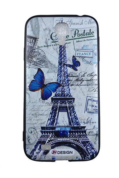 OEM Carcasă compatibilă cu Samsung S4, silicon în relief, design Turnul Eiffel, albastră