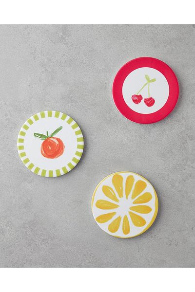 English Home Orange Ceramic Coaster 11 cm Green