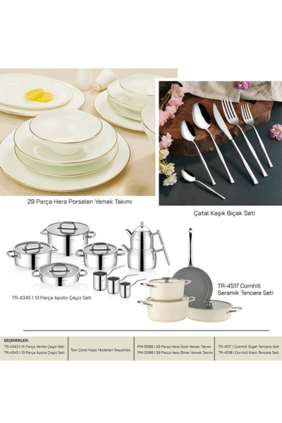 AROW ÇIRAĞAN HOME HERA 122 PARÇA ÇEYİZ PAKETİ MUHTEŞEM