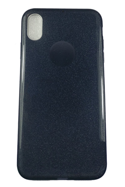 OEM Carcasă compatibilă cu iPhone XS Max, silicon cu sclipici, neagră