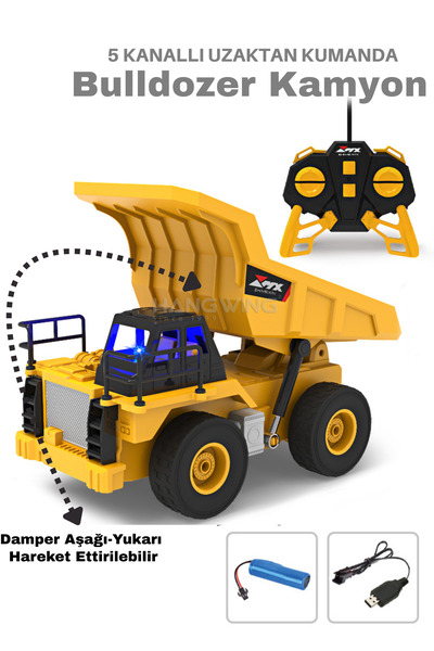 welcomein Oyuncak 40 Mhz Uzaktan Kumandalı Işıklı İş Makinası RC Bulldozer Ka...