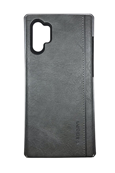 OEM Husă compatibilă cu Samsung Note 10 Plus, imitație de piele și policarbonat, Spigen Gri