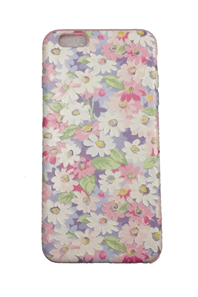 OEM Carcasă compatibilă cu iPhone 6 Plus, silicon cu relief, flori pastelate,...