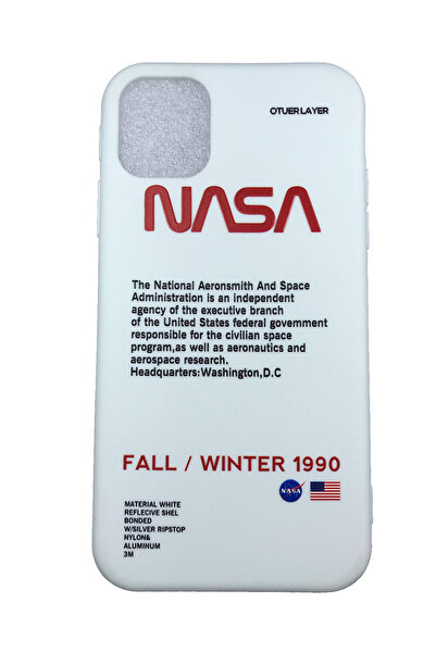 OEM Carcasă compatibilă cu iPhone 11 Pro, carcasă din silicon NASA, albă