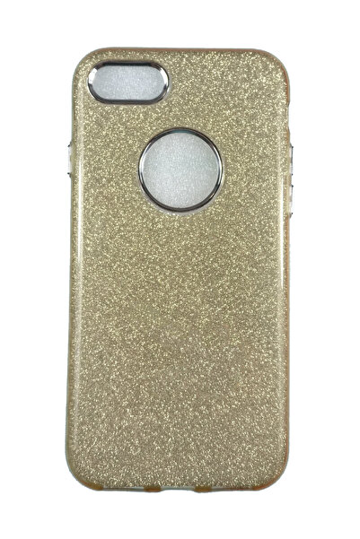 OEM Carcasă compatibilă cu iPhone 7, silicon cu sclipici, aurie, argintie