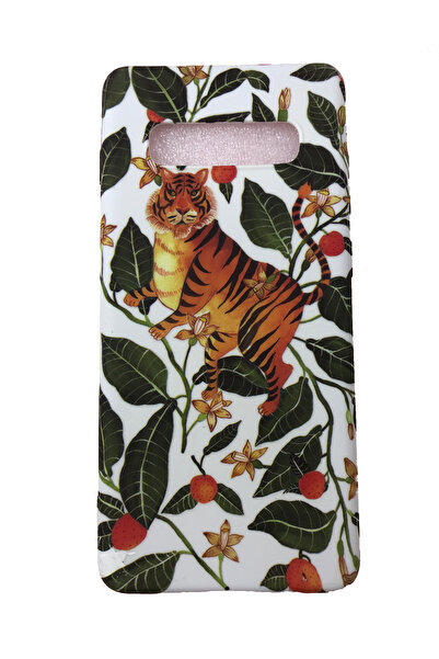 OEM Carcasă compatibilă cu Samsung Galaxy S10 Plus, fosforescentă, model Tiger