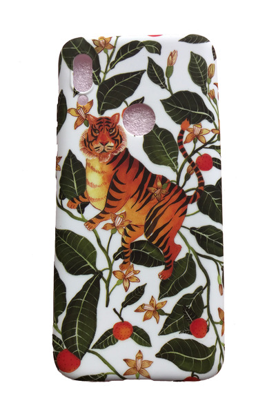 OEM Carcasă compatibilă cu Huawei Y6 Prime 2019, Fosforescentă, Tigru, Alb