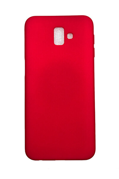 OEM Θήκη συμβατή με Samsung J6 Plus -2018, Θήκη από σιλικόνη, Υφή άμμου, Κόκκινη