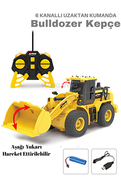 welcomein Oyuncak 40 Mhz Uzaktan Kumandalı Işıklı İş Makinası RC Bulldozer Kepçe