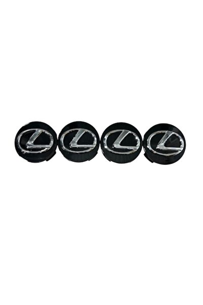 OEM Σετ 4 καπάκια LEXUS 62mm ΜΑΥΡΟ+ΧΡΩΜΙΟ για ζάντες αλουμινίου