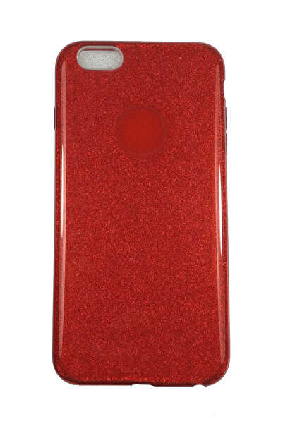 OEM Θήκη συμβατή με iPhone 6 Plus, σιλικόνη με γκλίτερ, κόκκινη