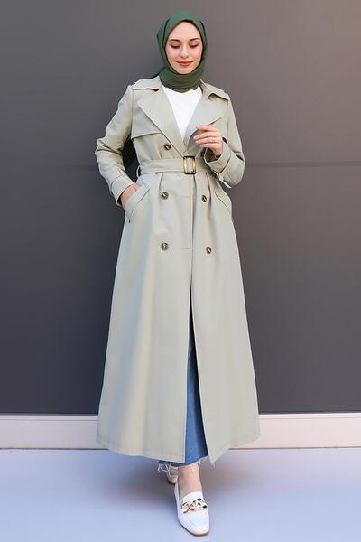 GİYZAMİLA Çilay Trench Coat Mint