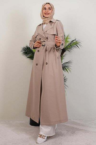 GİYZAMİLA Çilay Trench Coat Beige
