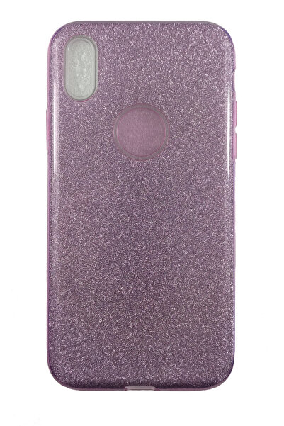 OEM Carcasă compatibilă cu iPhone X, silicon cu sclipici, violet