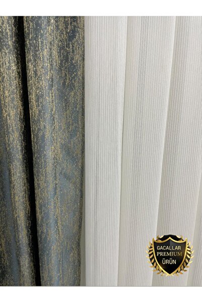 GACALLAR HOUSE Glitter Sapphire Heavy Gramage Draped 1/3 Pleated Ironing Unwanted Tulle Curtain (Light Glitter)