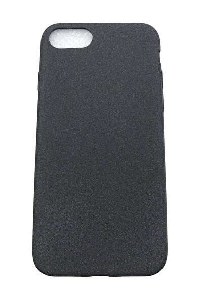 OEM Carcasă compatibilă cu iPhone 7, carcasă din silicon, textură, nisip, negru