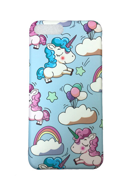 OEM Carcasă compatibilă cu iPhone 7 Plus, silicon, Unicorn, Albastră