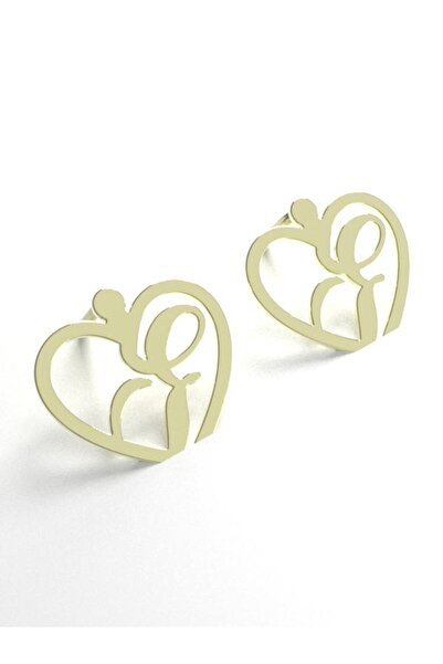 JEWELAi 14 ayar altın F Harfi küpe 0.6 gr, GC12868 Kodlu