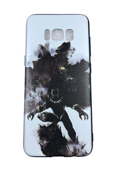OEM Carcasă compatibilă cu Samsung Galaxy S8, Husă din silicon cu relief, Pantera Neagră