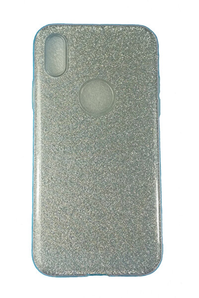 OEM Carcasă compatibilă cu iPhone X, silicon cu sclipici, argintie