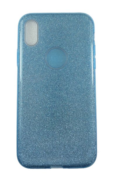 OEM Θήκη συμβατή με iPhone X, σιλικόνη με γκλίτερ, μπλε