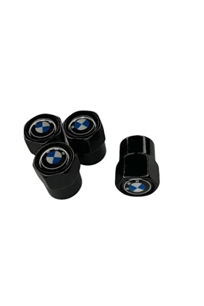 MAF Set 4 capacele pentru ventil auto din aluminiu, Hexagon, BMW, Negru