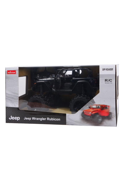 Evelise MASINA CU TELECOMANDA JEEP WRANGLER JL NEGRU CU SCARA 1 LA 14