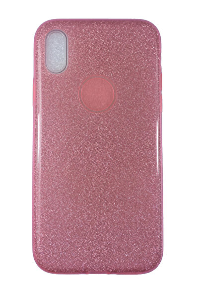 OEM Carcasă compatibilă cu iPhone X, silicon cu sclipici, roz