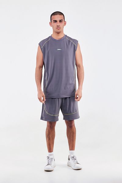 duneus Sleeveless Sports T-Shirt - Light Grey