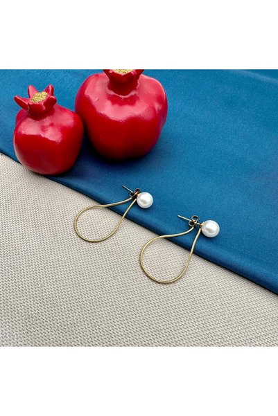 Opia Takı & Aksesuar Steel Pearl Earrings