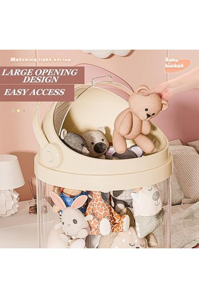 Kardett Vertical organizer for plush toys and toys - Compact storage for children's room, 162cm, cream