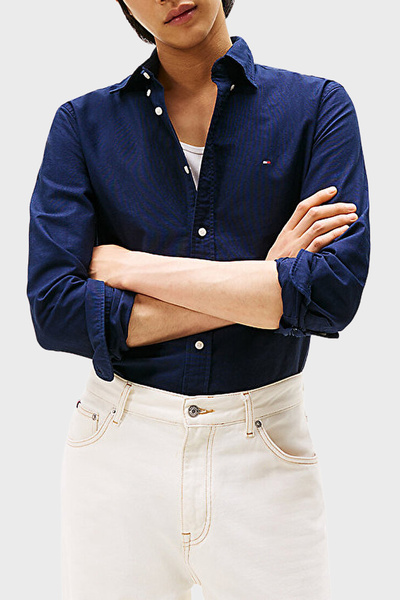 Tommy Hilfiger % 100 Pamuk Regular Fit Uzun Kollu Logolu Gömlek Erkek GÖMLEK MW0MW35774 0G0