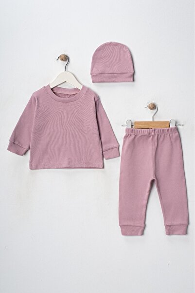 DIMPLE BABY Bereli 3 Parça Organik Pamuk Esnek Bebek Takımı